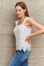 Load image into Gallery viewer, Lace Detail Square Neck Tank Top