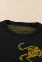 Load image into Gallery viewer, Animal Print Round Neck Sweater