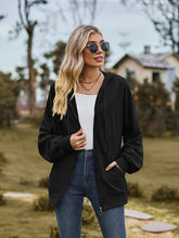 Load image into Gallery viewer, Zip Up Drawstring Long Sleeve Hooded Jacket