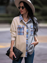 Load image into Gallery viewer, Plaid Contrast Drop Shoulder Shacket