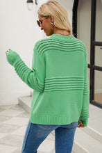Load image into Gallery viewer, Round Neck Opnework Long Sleeve Pullover Sweater
