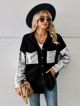 Load image into Gallery viewer, Leopard Button Up Denim Jacket