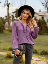 Load image into Gallery viewer, Puff Sleeve Ruffle Trim Blouse