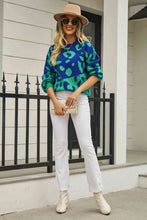 Load image into Gallery viewer, Woven Right Leopard Round Neck Dropped Shoulder Sweater