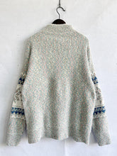 Load image into Gallery viewer, Geometric Mock Neck Dropped Shoulder Sweater