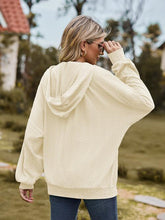 Load image into Gallery viewer, Zip Up Drawstring Long Sleeve Hooded Jacket