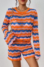 Load image into Gallery viewer, Striped Sweater and Knit Shorts Set