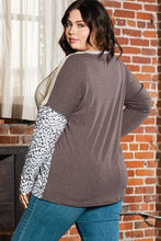 Load image into Gallery viewer, Plus Size Leopard Round Neck Sweatshirt