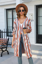 Load image into Gallery viewer, Printed Open Front Pocketed Cardigan
