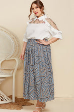 Load image into Gallery viewer, Plus Size Embroidered Ruffle Trim Collared Half Sleeve Blouse