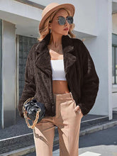 Load image into Gallery viewer, Plush Open Front Dropped Shoulder Jacket