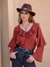 Load image into Gallery viewer, Statement Collar Long Sleeve Blouse