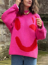 Load image into Gallery viewer, Contrast Drop Shoulder Long Sleeve Sweater