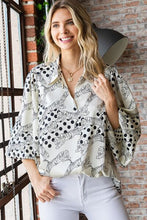 Load image into Gallery viewer, First Love Tiger Print Collared Neck Long Sleeve Satin Shirt