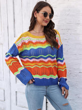 Load image into Gallery viewer, Openwork Round Neck Knit Top