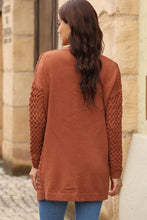 Load image into Gallery viewer, Open Front Dropped Shoulder Cardigan with Pockets