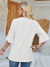 Load image into Gallery viewer, Eyelet Notched Half Sleeve T-Shirt