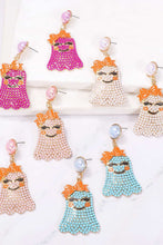 Load image into Gallery viewer, Smiling Ghost Shape Synthetic Pearl Earrings