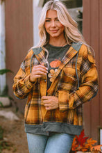 Load image into Gallery viewer, Plaid Hooded Button Front Jacket