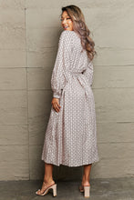 Load image into Gallery viewer, Printed Tie Waist Long Sleeve Dress