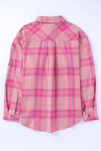 Load image into Gallery viewer, Plaid Button Up Dropped Shoulder Shirt
