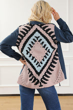 Load image into Gallery viewer, Geometric Button Up Drawstring Collared Neck Jacket