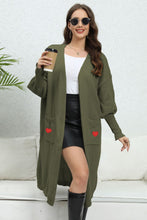 Load image into Gallery viewer, Lantern Sleeve Open Front Pocketed Cardigan