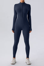 Load image into Gallery viewer, Half Zip Mock Neck Active Jumpsuit