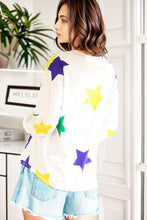 Load image into Gallery viewer, Star Print Round Neck Lantern Sleeve T-Shirt