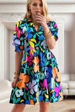 Load image into Gallery viewer, Printed Johnny Collar Half Sleeve Mini Dress