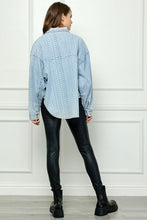 Load image into Gallery viewer, Veveret Button Up Dropped Shoulder Denim Top