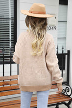 Load image into Gallery viewer, Striped V-Neck Dropped Shoulder Button-Up Cardigan