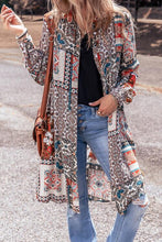 Load image into Gallery viewer, Printed Open Front Collared Neck Cardigan