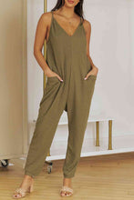 Load image into Gallery viewer, Spaghetti Strap Deep V Jumpsuit with Pockets