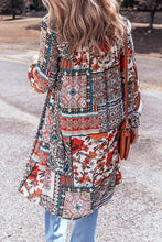 Load image into Gallery viewer, Printed Open Front Collared Neck Cardigan