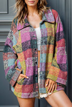 Load image into Gallery viewer, Plaid Pocketed Snap Down Jacket
