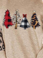 Load image into Gallery viewer, Christmas Tree Graphic Striped Long Sleeve Sweatshirt