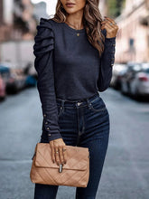 Load image into Gallery viewer, Decorative Button Puff Sleeve T-Shirt