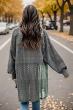 Load image into Gallery viewer, Openwork Button Up Long Sleeve Shacket
