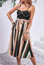 Load image into Gallery viewer, Tied Striped Spaghetti Strap Dress
