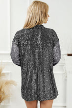 Load image into Gallery viewer, Steal the Spotlight Sequin Button Up Collared Neck Shirt