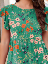 Load image into Gallery viewer, Printed Round Neck Tiered Dress