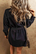 Load image into Gallery viewer, Button Up Collared Neck Denim Dress