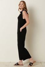 Load image into Gallery viewer, Mittoshop Rib Knit V-Neck Cross Back Jumpsuit
