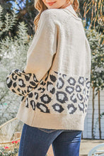 Load image into Gallery viewer, Round Neck Leopard Print Stitched Long-Sleeved Sweater