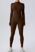 Load image into Gallery viewer, Half Zip Mock Neck Active Jumpsuit