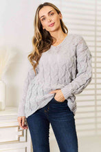 Load image into Gallery viewer, Woven Right Cable-Knit Hooded Sweater