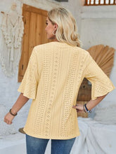 Load image into Gallery viewer, Eyelet Notched Half Sleeve T-Shirt
