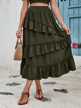 Load image into Gallery viewer, Ruffled Elastic Waist Midi Skirt