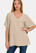 Load image into Gallery viewer, Zenana Full Size Texture V-Neck Short Sleeve Top